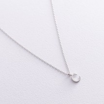 Серебряное колье с буквой С 18618б Онікс  40