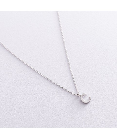 Серебряное колье с буквой С 18618б Онікс  40