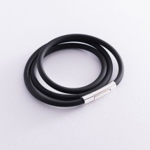 Rubber cord with smooth silver clasp (4mm) 18406 Onix 60