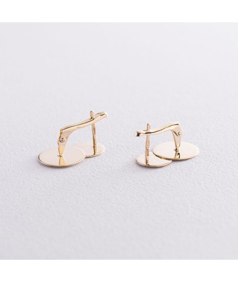 Gold earrings "Circles" 470094M Onyx