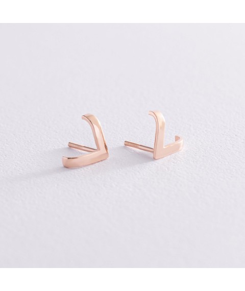 Gold earrings - studs "Accent" s07444 Onix