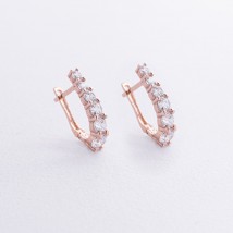 Gold earrings with cubic zirconia s08909 Onyx