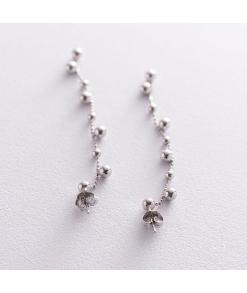 Silver earrings "Balls" 122831 Onyx