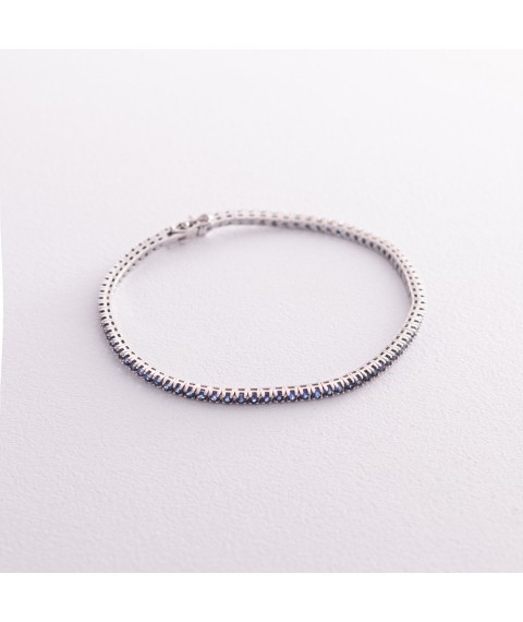 Tennis bracelet in white gold with sapphires 518801529 Onyx 19.5