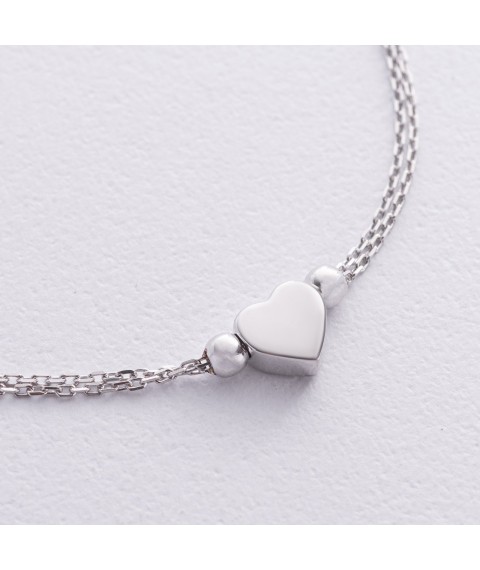 Silver bracelet "Heart" 905-01433 Onix 20