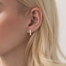 Gold earrings "Laconic" 470619 Onyx