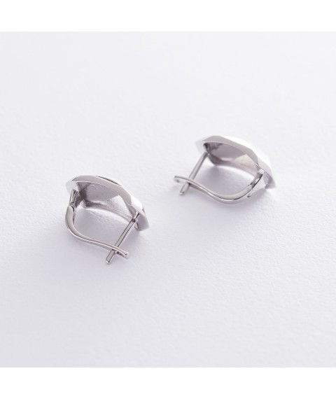 Earrings "Perfection" in white gold s06791 Onyx