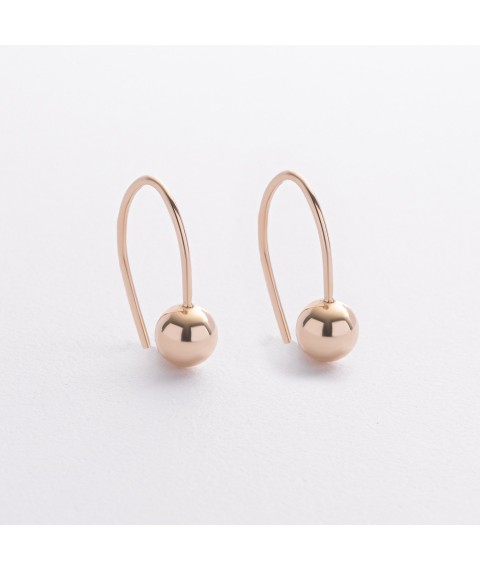 Серьги "Kendall" с шариками (желтое золото) с09340 Онікс