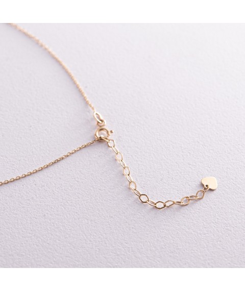 Double gold necklace "Balls and heart" count02301 Onix 45