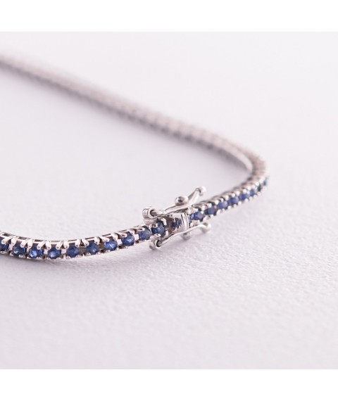 Tennis bracelet in white gold with sapphires 518791529 Onyx 19.5