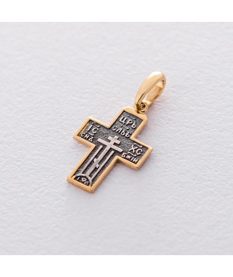 Православний срібний хрестик 132760 Онікс