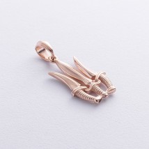 Pendant "Trident with daggers" in red gold p03904 Onyx
