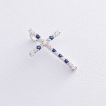 Gold cross with diamonds and sapphires p161A1 Onyx