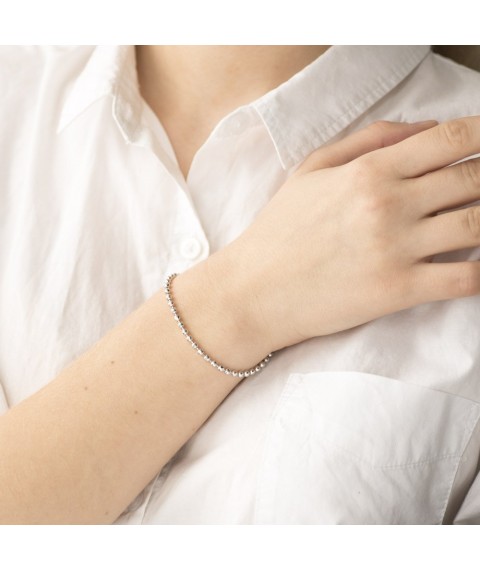 Silver bracelet "Balls" 141311 Onix 20.5