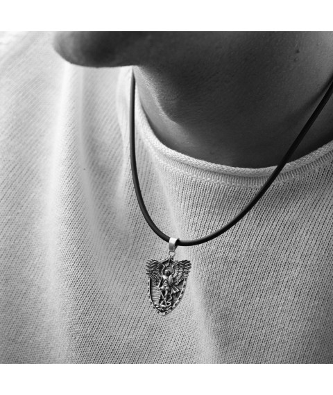 Silver pendant "Archangel Michael. Prayer" 133212 Onyx