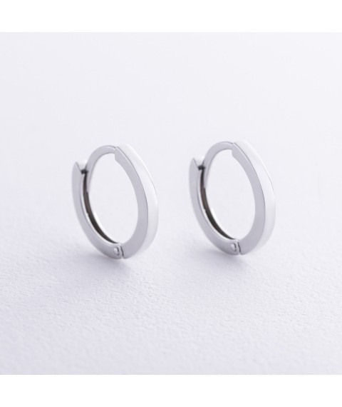 Hoop earrings in white gold s08731 Onyx