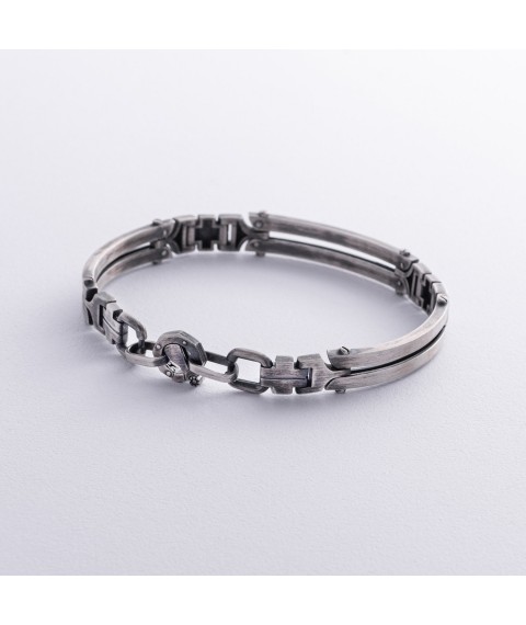 Men's silver bracelet (blackening) 1006 Onyx 21