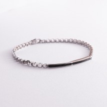 Silver men's bracelet ZANCAN EXB727 Onyx 20.5
