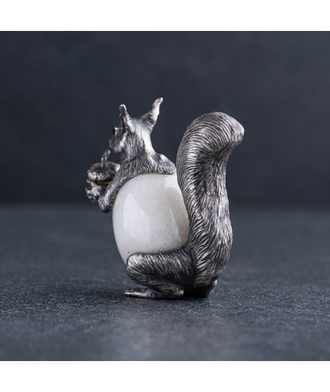 Срібна фігура ручної роботи "Білка з горішком" 23179ф Онікс