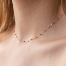 Necklace "Balls" in red gold col02011 Onyx 45