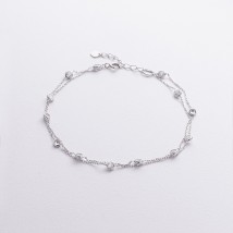 Серебряный браслет с фианитами на ногу 905-01593 Онікс 23