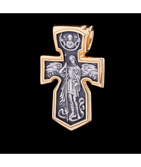 Серебряный крестик с позолотой и чернением 132391 Онікс