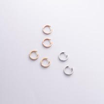 Серьги - кольца "Love" в желтом золоте с09140 Онікс