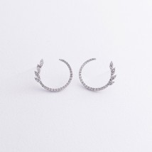 Gold earrings - studs "Liana" with diamonds sb0539cha Onyx