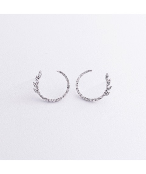 Gold earrings - studs "Liana" with diamonds sb0539cha Onyx