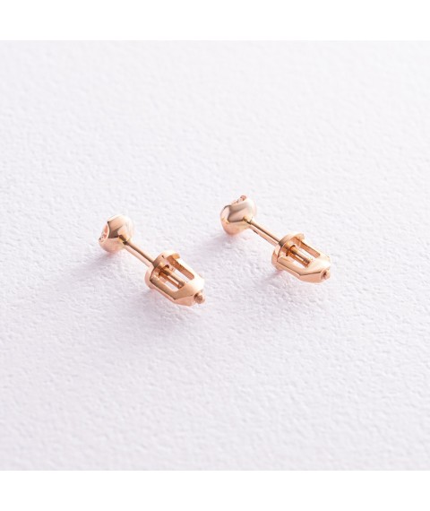 Gold earrings - studs with diamonds sb0237 Onyx