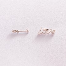 Earrings - studs "Love" in silver 123063 Onyx