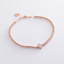 Ball bracelet "Clover" in red gold b04434 Onix 20