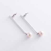 Earrings "Grace" in white gold with pearls s06932 Onyx
