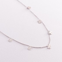 Necklace "Clover" in white gold kol02085 Onyx 47