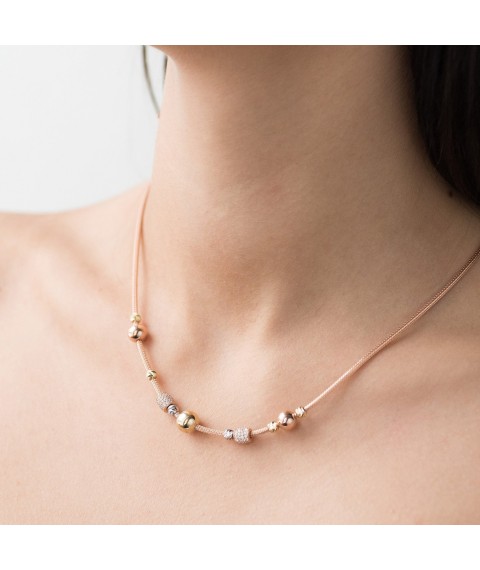 Gold necklace with cubic zirconia col01529 Onyx 50