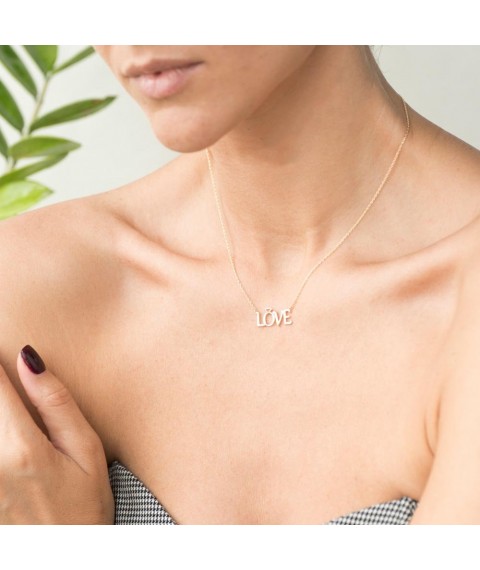 Gold necklace "Love" count01214 Onix 45