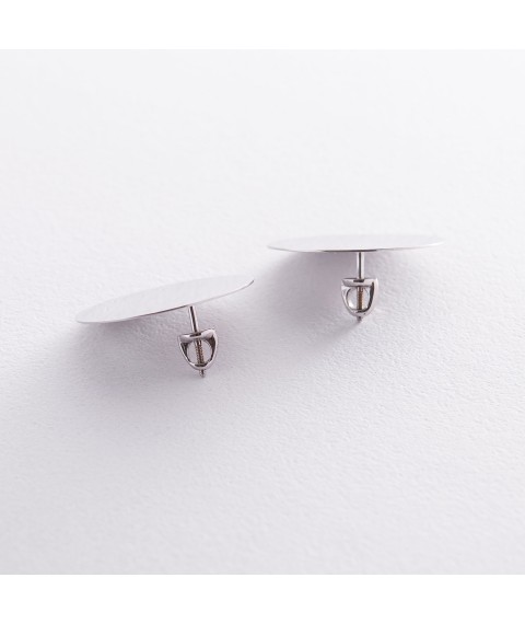 Earrings "Big comets" in white gold s06677 Onyx