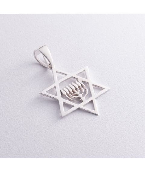 Silver pendant "Star of David" (cubic zirconia) 132862 Onyx