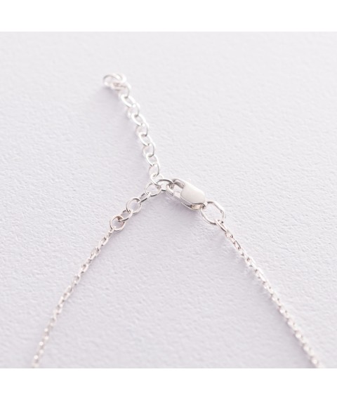 Silver necklace "Minimalism" 181109 Onix 45