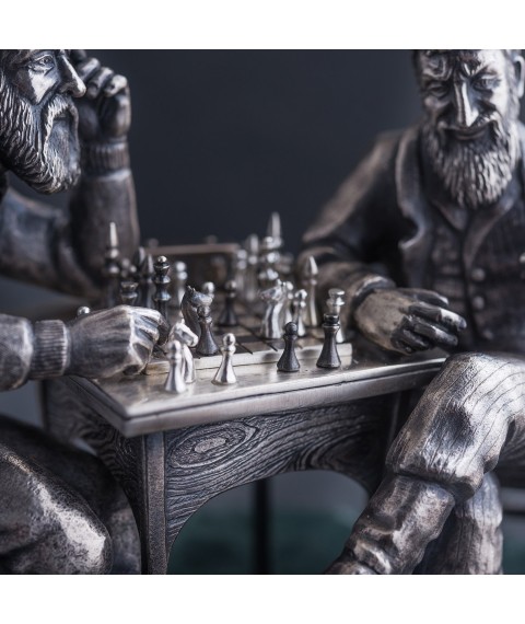 Handmade silver figure "Jewish chess players" 23083 Onyx