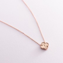 Necklace "Clover" in red gold col02087 Onyx 45