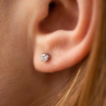 Gold earrings - studs with diamonds 331611121 Onyx