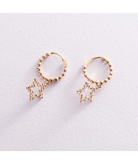 Gold earrings "Stars" s07600 Onix