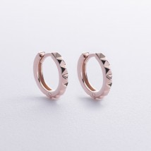 Earrings - rings "Mona" in red gold s08861 Onyx