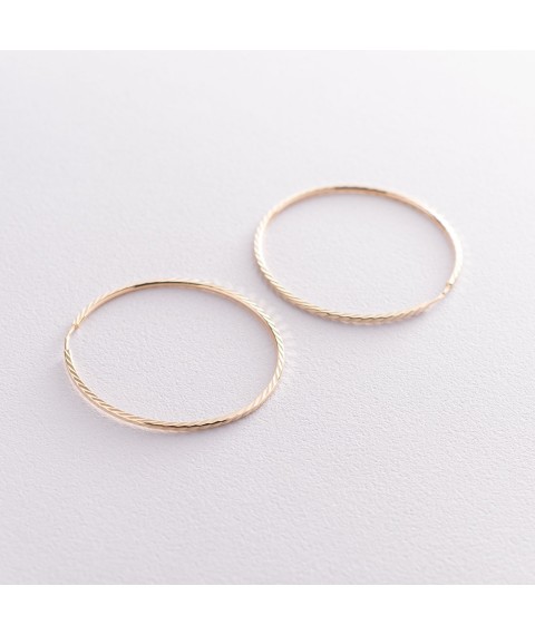 Earrings - rings in yellow gold (4.6 cm) s07319 Onyx