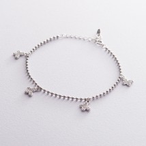 Silver bracelet with butterflies (cubic zirconia) 141336 Onyx 20.5