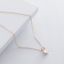 Gold necklace with cubic zirconia col01431 Onix 45