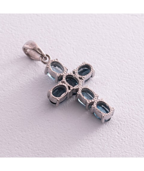 Silver Cross (topaz "London Blue") 131891 Onyx