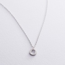 Серебряное колье с буквой О 18623о Онікс  45