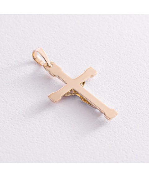 Gold cross with crucifix p03671 Onyx